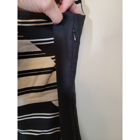 Worthington Mini Sheath Dress Sleeveless Side Zip Striped Black & White Size 14 - Picture 6 of 6